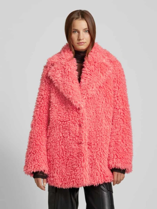 Zdjęcie produktu Płaszcz z kołnierzem z połami model ‘CAPPOTTO 3 BOTTONI’ Patrizia Pepe Mocnoróżowy