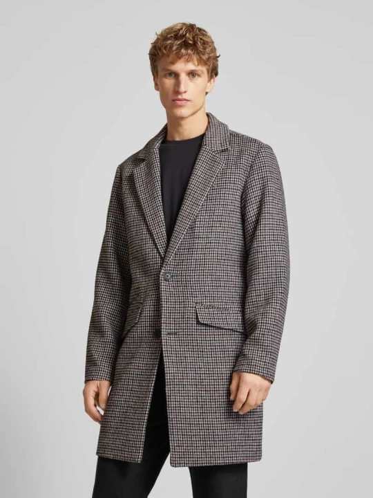 Zdjęcie produktu Płaszcz z kołnierzem z połami model ‘HAYS’ Jack&Jones Czarny