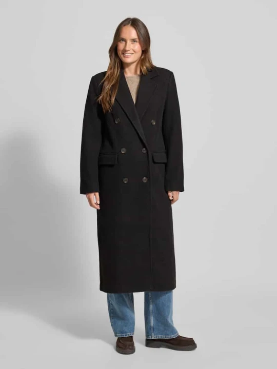 Zdjęcie produktu Płaszcz z mieszanki wełny, krój regular fit, model 'Frannie' My Essential Wardrobe Czekoladowy
