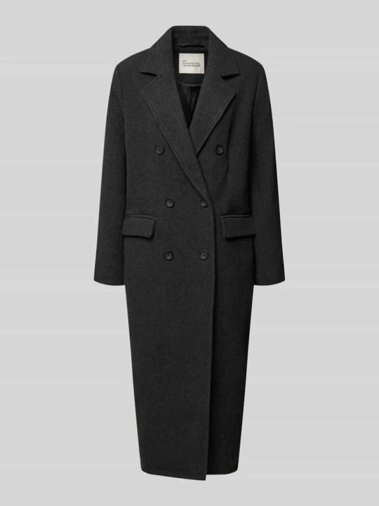 Zdjęcie produktu Płaszcz z mieszanki wełny z kołnierzem z połami model 'Frannie' My Essential Wardrobe Ciemnoszary