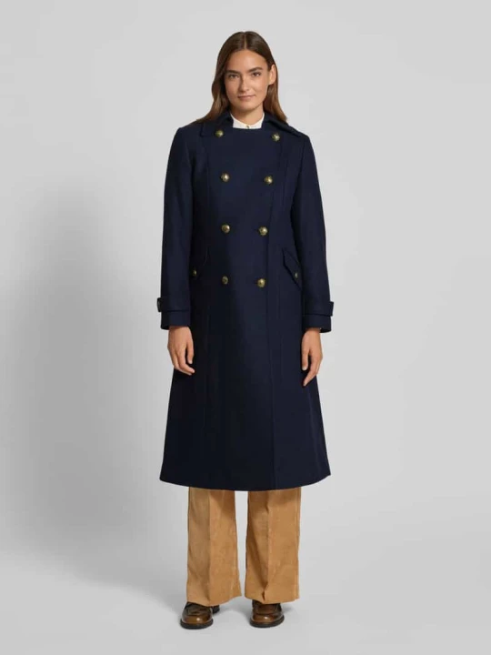 Zdjęcie produktu Płaszcz z mieszanki wełny z patkami na rękawach Lauren Ralph Lauren Granatowy