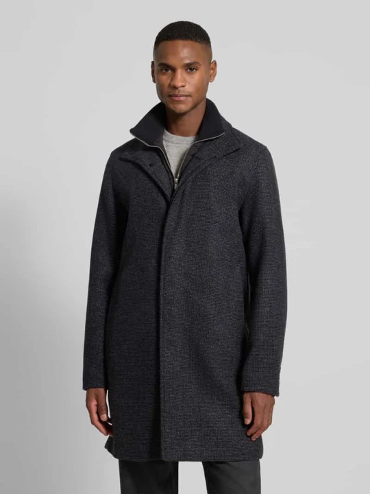 Zdjęcie produktu Płaszcz z mieszanki wełny ze stójką i wpuszczanymi kieszeniami Jack&Jones Antracytowy melanż