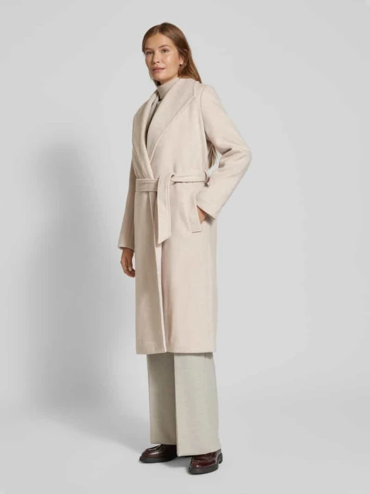 Zdjęcie produktu Płaszcz z paskiem w talii model ‘ROSA’ Selected Piaskowy