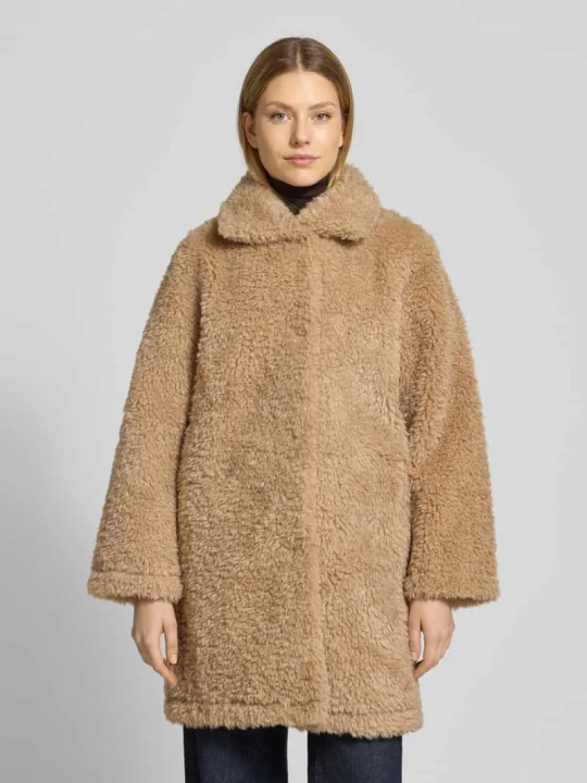 Zdjęcie produktu Płaszcz z futra typu teddy z kołnierzem wykładanym, krój regular fit Jake*s Camel