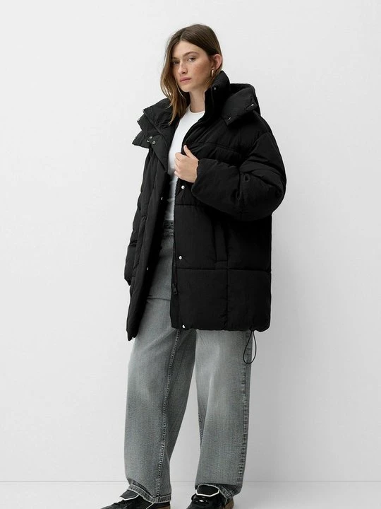 Zdjęcie produktu Płaszcz zimowy Bershka czarny