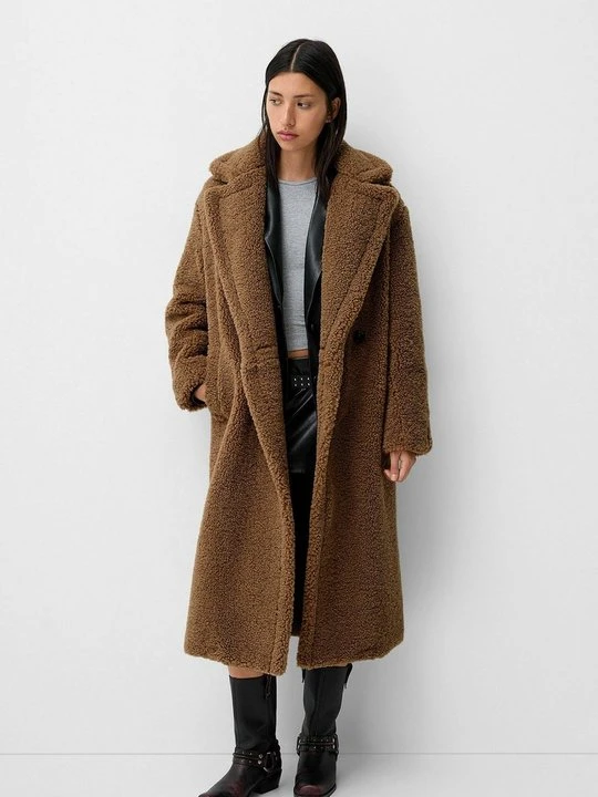 Zdjęcie produktu Płaszcz zimowy Bershka brązowy