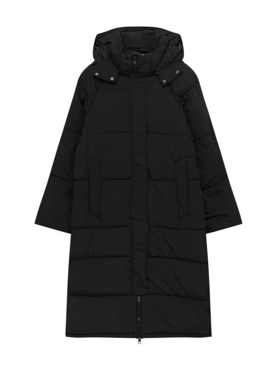 Zdjęcie produktu Płaszcz zimowy PULL&BEAR czarny melanż