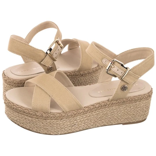 Zdjęcie produktu Platformy Shiny Touches Flatform Wedge Light Gold FW0FW06245 0LJ (TH480-a) Tommy Hilfiger