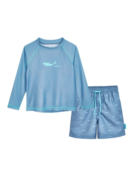Zdjęcie produktu Playshoes 2-częściowy zestaw kąpielowy "Shark" w kolorze niebieskim rozmiar: 98/104