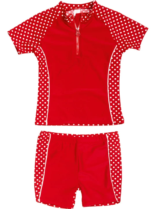 Zdjęcie produktu Playshoes 2-częściowy zestaw kąpielowy w kolorze czerwono-białym rozmiar: 86/92