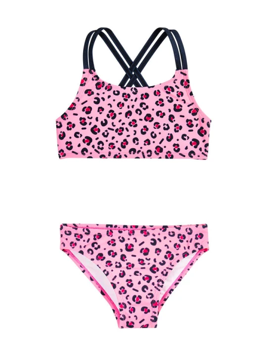 Zdjęcie produktu Playshoes Bikini "Leo-Print" w kolorze jasnoróżowo-czarnym rozmiar: 110 / 116