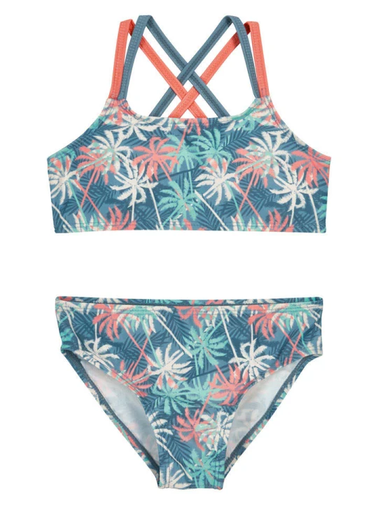 Zdjęcie produktu Playshoes Bikini "Palms" w kolorze niebiesko-biało-pomarańczowym rozmiar: 158/164