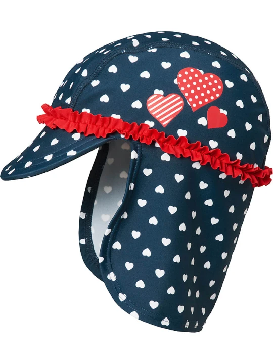 Zdjęcie produktu Playshoes Czapka w kolorze granatowo-czerwonym z osłoną karku rozmiar: 53 cm