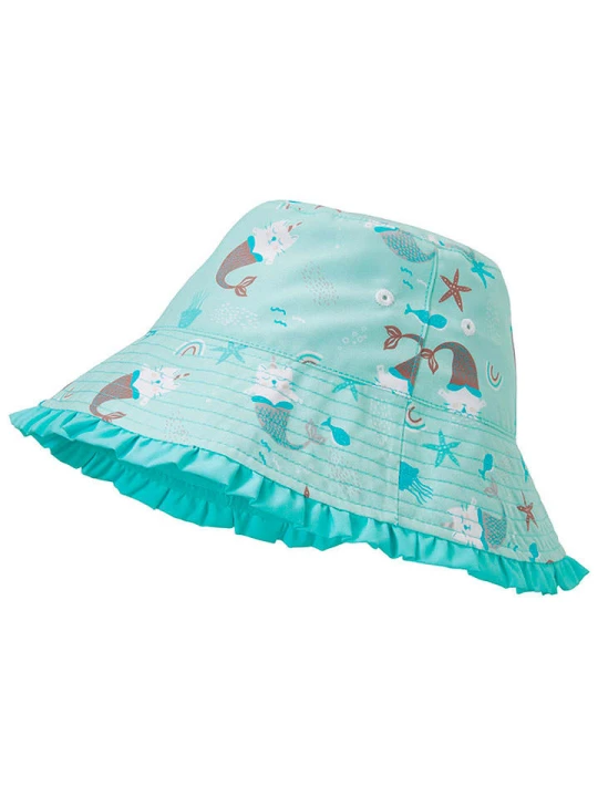 Zdjęcie produktu Playshoes Dwustronny kapelusz przeciwsłoneczny w kolorze turkusowym rozmiar: 55 cm