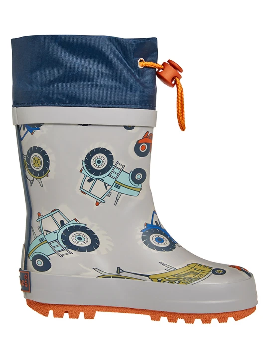 Zdjęcie produktu Playshoes Kalosze "Tractor" w kolorze szarym rozmiar: 29
