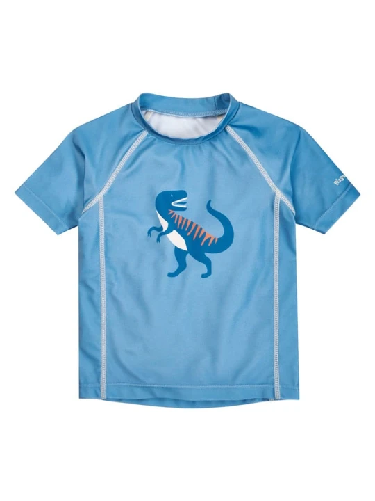Zdjęcie produktu Playshoes Koszulka kąpielowa "Dino" w kolorze niebieskim rozmiar: 110/116
