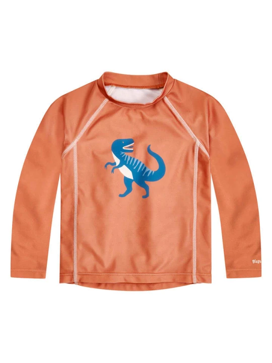 Zdjęcie produktu Playshoes Koszulka kąpielowa "Dino" w kolorze pomarańczowym rozmiar: 86/92