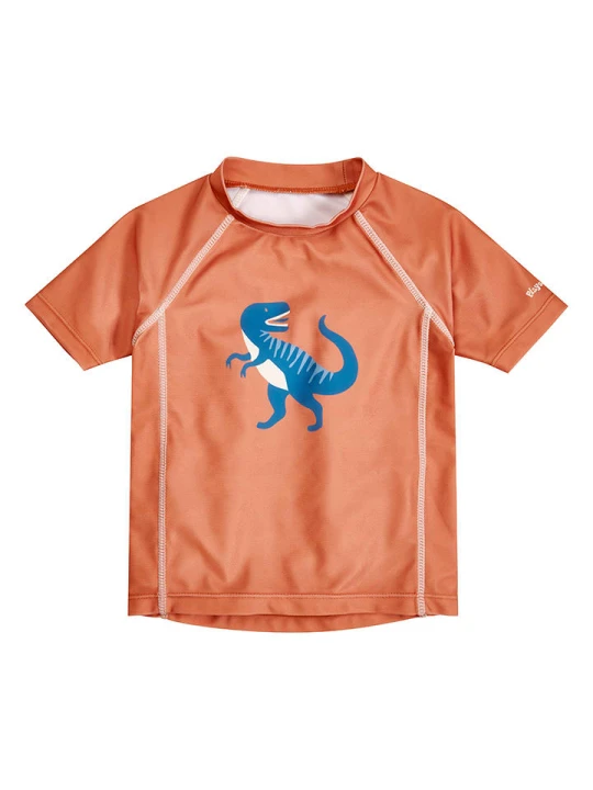Zdjęcie produktu Playshoes Koszulka kąpielowa "Dino" w kolorze pomarańczowym rozmiar: 74/80