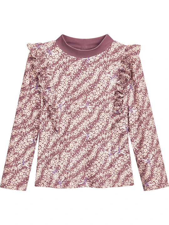 Zdjęcie produktu Playshoes Koszulka kąpielowa "Flowers" w kolorze fioletowym rozmiar: 98/104