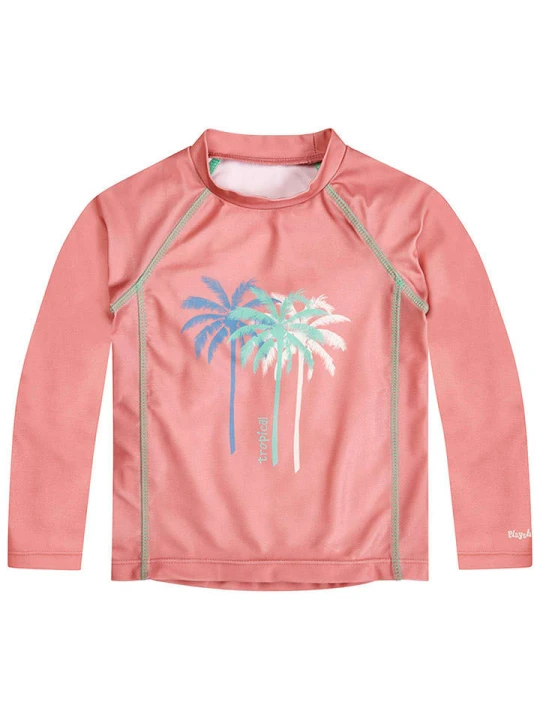 Zdjęcie produktu Playshoes Koszulka kąpielowa "Palms" w kolorze jasnoróżowym rozmiar: 110/116