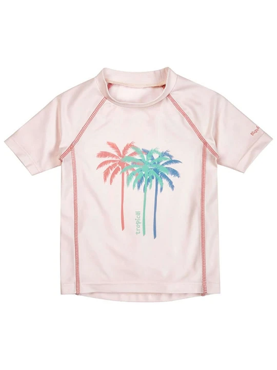 Zdjęcie produktu Playshoes Koszulka kąpielowa "Palms" w kolorze jasnoróżowym rozmiar: 122/128