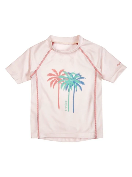 Zdjęcie produktu Playshoes Koszulka kąpielowa "Palms" w kolorze kremowym rozmiar: 110/116
