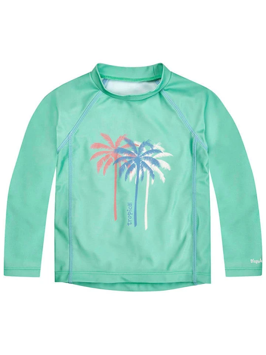 Zdjęcie produktu Playshoes Koszulka kąpielowa "Palms" w kolorze turkusowym rozmiar: 122/128