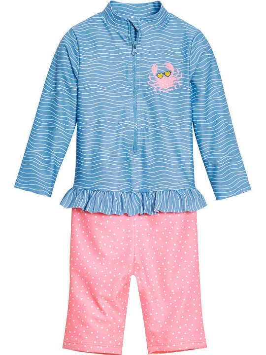 Zdjęcie produktu Playshoes Strój kąpielowy w kolorze błękitno-jasnoróżowym rozmiar: 74 / 80