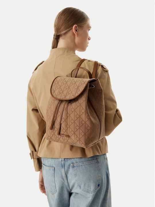 Zdjęcie produktu Plecak Calvin Klein Emblem Aop Jacquard LV04F3536G Brązowy