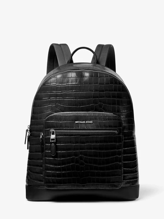 Zdjęcie produktu Plecak Hudson ze skóry z fakturą łuski krokodyla Michael Kors CZARNY (Czarny)
