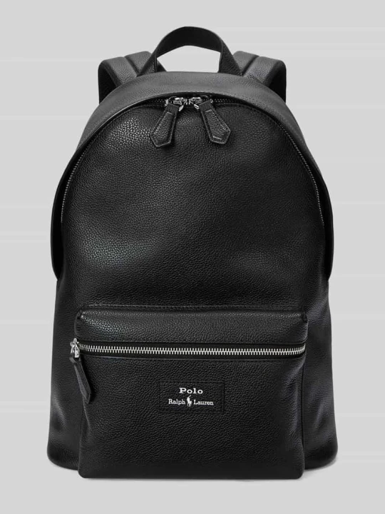 Zdjęcie produktu Plecak z naturalnej skóry z skóry bydlęcej Polo Ralph Lauren Czarny