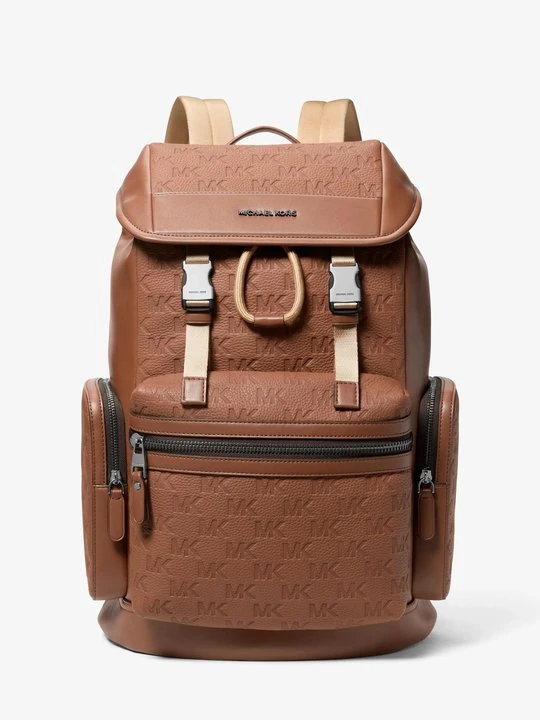Zdjęcie produktu Plecak z wytłoczonym logo Jet Set ze skóry groszkowej Michael Kors BRĄZOWY (Brązowy)