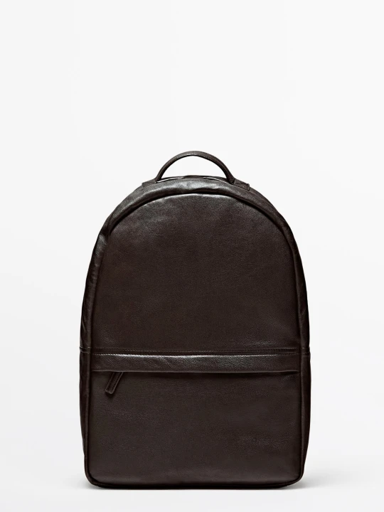 Zdjęcie produktu Plecak Ze Skóry Nappa - Brązowy - Massimo Dutti - Male
