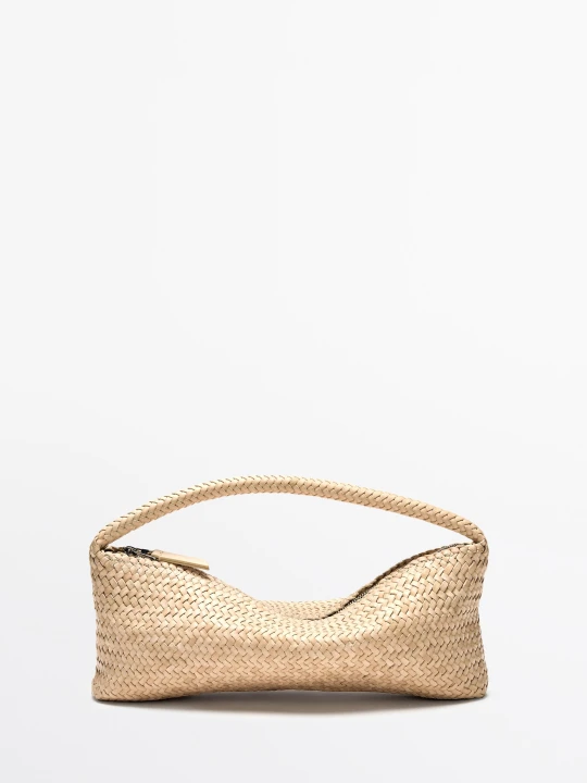 Zdjęcie produktu Pleciona Torba Ze Skóry Nappa - Biały - Massimo Dutti - Female