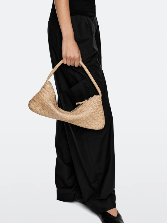 Zdjęcie produktu Pleciona Torba Ze Skóry Nappa - Biały - Massimo Dutti - Female