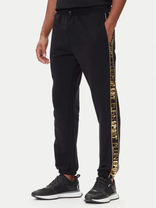 Zdjęcie produktu Plein Sport Spodnie dresowe PAEC MJT2602 STE003N Czarny Regular Fit