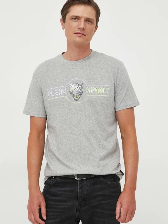 Zdjęcie produktu Plein Sport t-shirt bawełniany szary