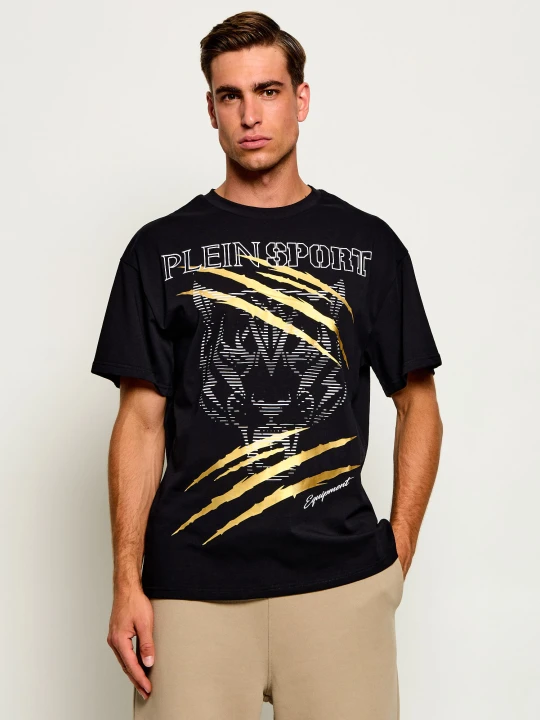 Zdjęcie produktu Plein Sport T-shirt Tiger Golden Scratch | Regular Fit czarny