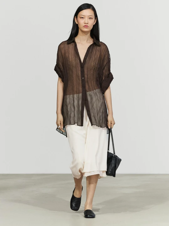 Zdjęcie produktu Plisowana Koszula W Zestawie - Brązowy - Massimo Dutti - Female