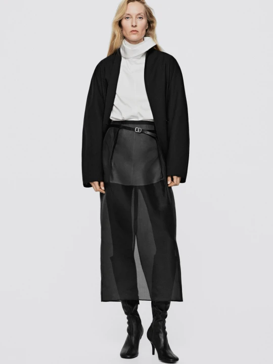 Zdjęcie produktu Plisowana Spódnica Midi W 100% Z Jedwabiu - Limited Edition - Czarny - Massimo Dutti - Female