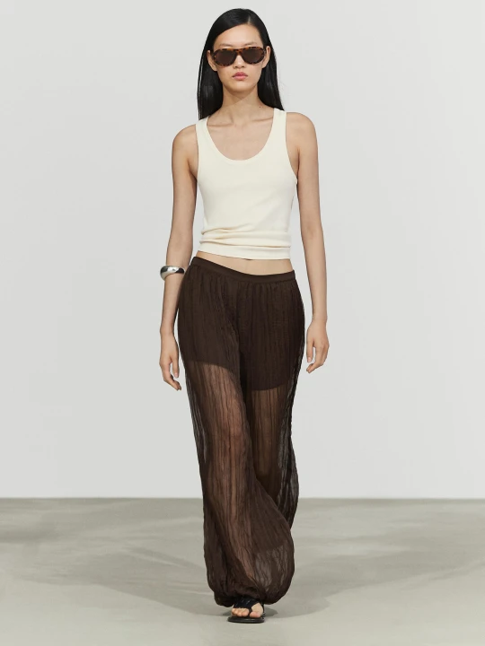 Zdjęcie produktu Plisowane Spodnie Total Look - Brązowy - Massimo Dutti - Female