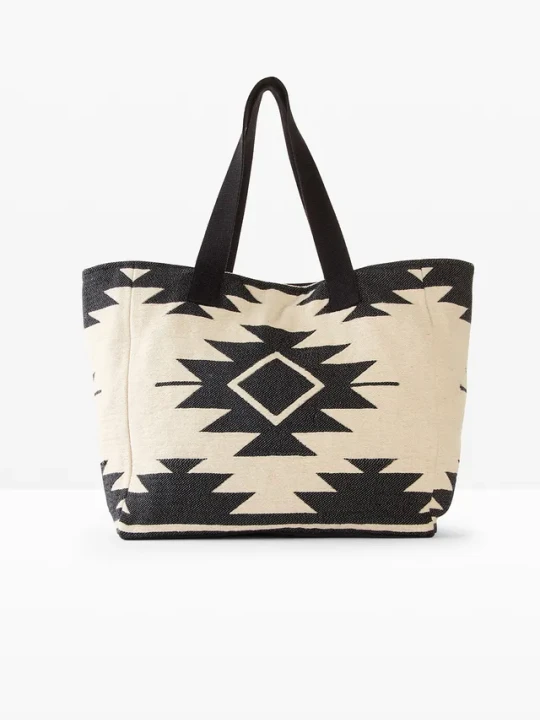 Zdjęcie produktu Płócienna torba shopper z nadrukiem graficznym BonPrix beżowy