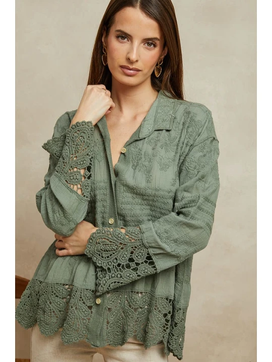 Zdjęcie produktu Plume Bluzka "Cheor" w kolorze khaki rozmiar: S