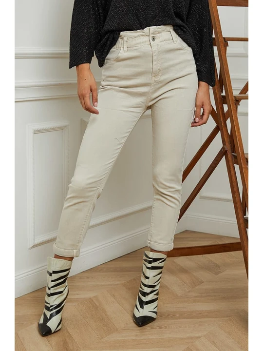 Zdjęcie produktu Plume Dżinsy "Dorit" - Slim fit - w kolorze beżowym rozmiar: 36