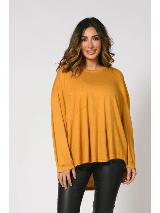 Zdjęcie produktu Plus Size Company Koszulka "Hubis" w kolorze musztardowym rozmiar: 42/44