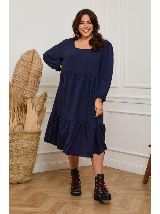 Zdjęcie produktu Plus Size Company Sukienka "Arnis" w kolorze granatowym rozmiar: 38