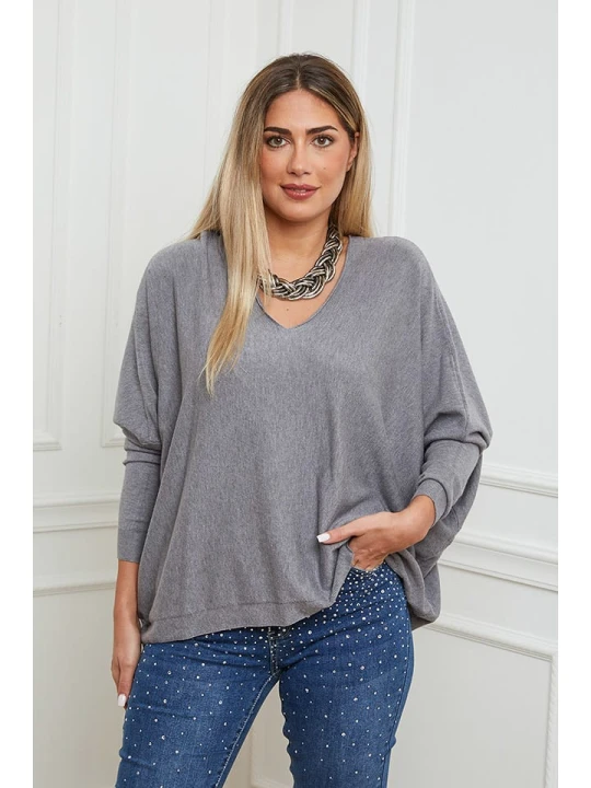 Zdjęcie produktu Plus Size Company Sweter "Cora" w kolorze szarym rozmiar: 42