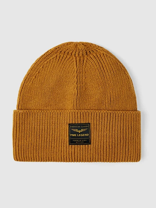 Zdjęcie produktu PME Legend Czapka beanie w kolorze musztardowym rozmiar: onesize