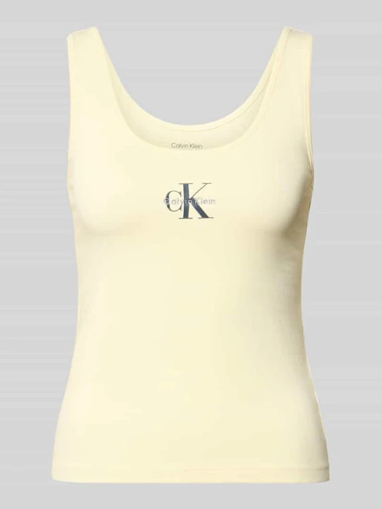 Zdjęcie produktu Podkoszulek o kroju regular fit z mieszanka bawełny Calvin Klein Jasnożółty