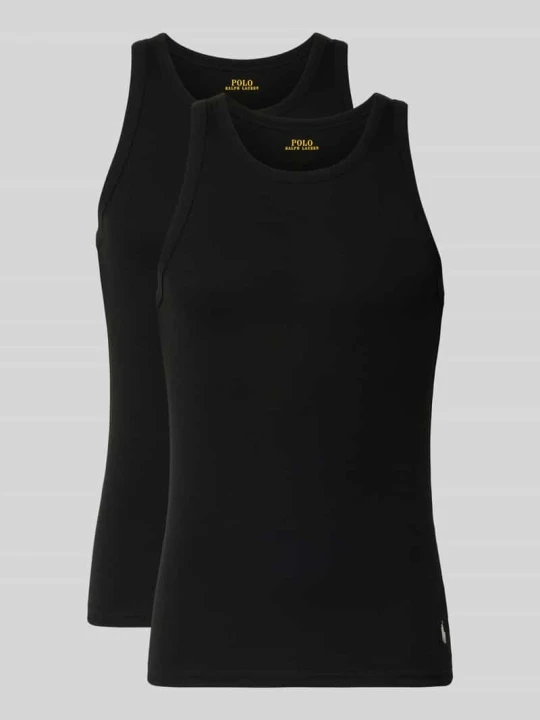 Zdjęcie produktu Podkoszulek o kroju slim fit z czystej bawełny w 2‑pakiecie Polo Ralph Lauren Czarny